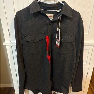 Wrangler Workwear Shacket Overshirt NWT Charcoal Gray Size M